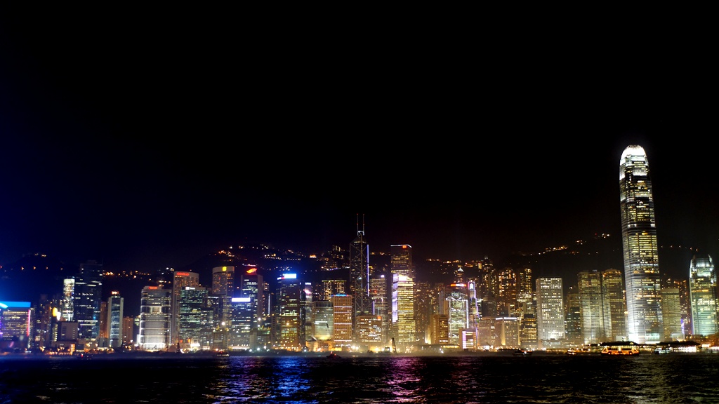 Hong-Kong skyline - Baie de HK depuis Kowloon